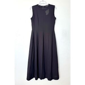 Uniqlo Black Sheer Mesh Sleeveless Midi Dress Size M